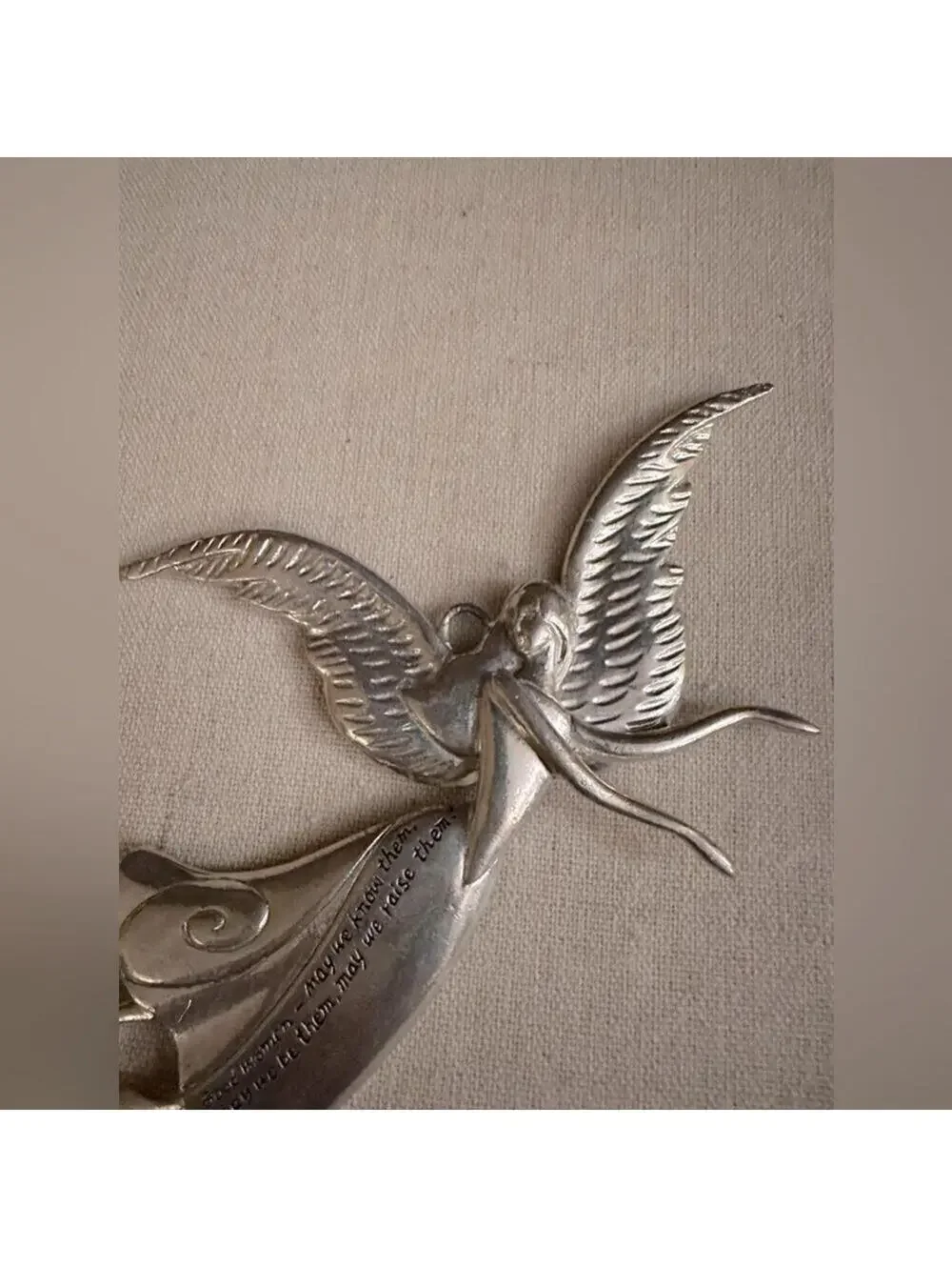 Vintage Silver Angel with engraved sentiment